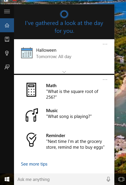 windows 10 cortana