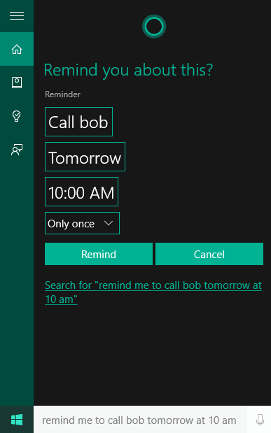 cortana reminders