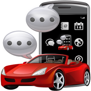 car and smartphone cartoon image