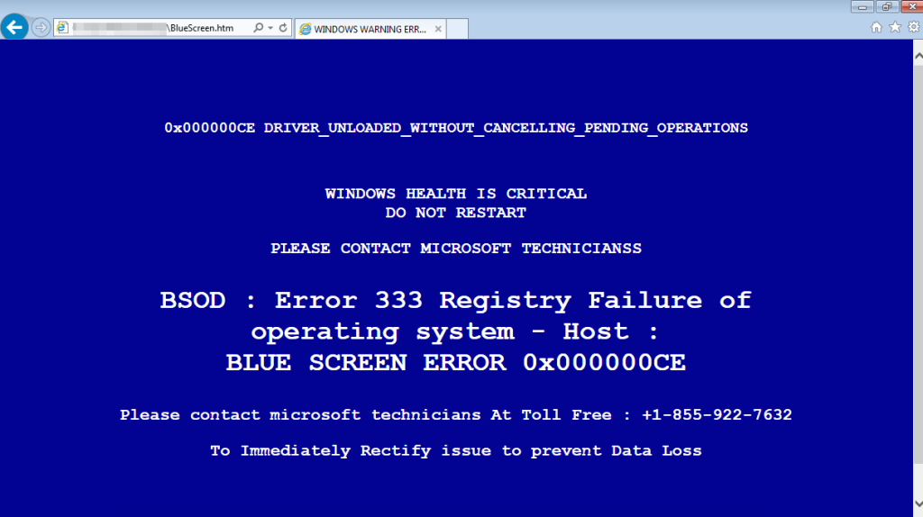 blue screen error virus