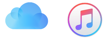 icloud backup logo and itunes logo for backing up your smartphone