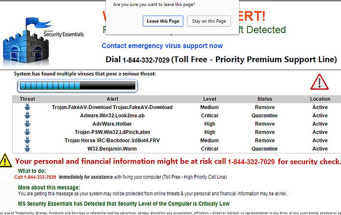 Imitation virus scanners claiming the presence of a number of threats