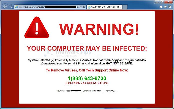loud colors and bold warning message, computer virus